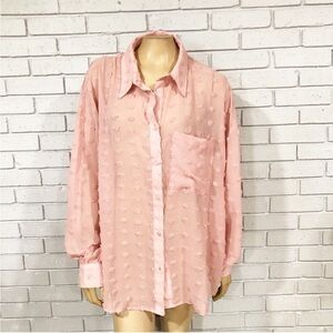 Asos Women’s Textured Pink Button Down Top